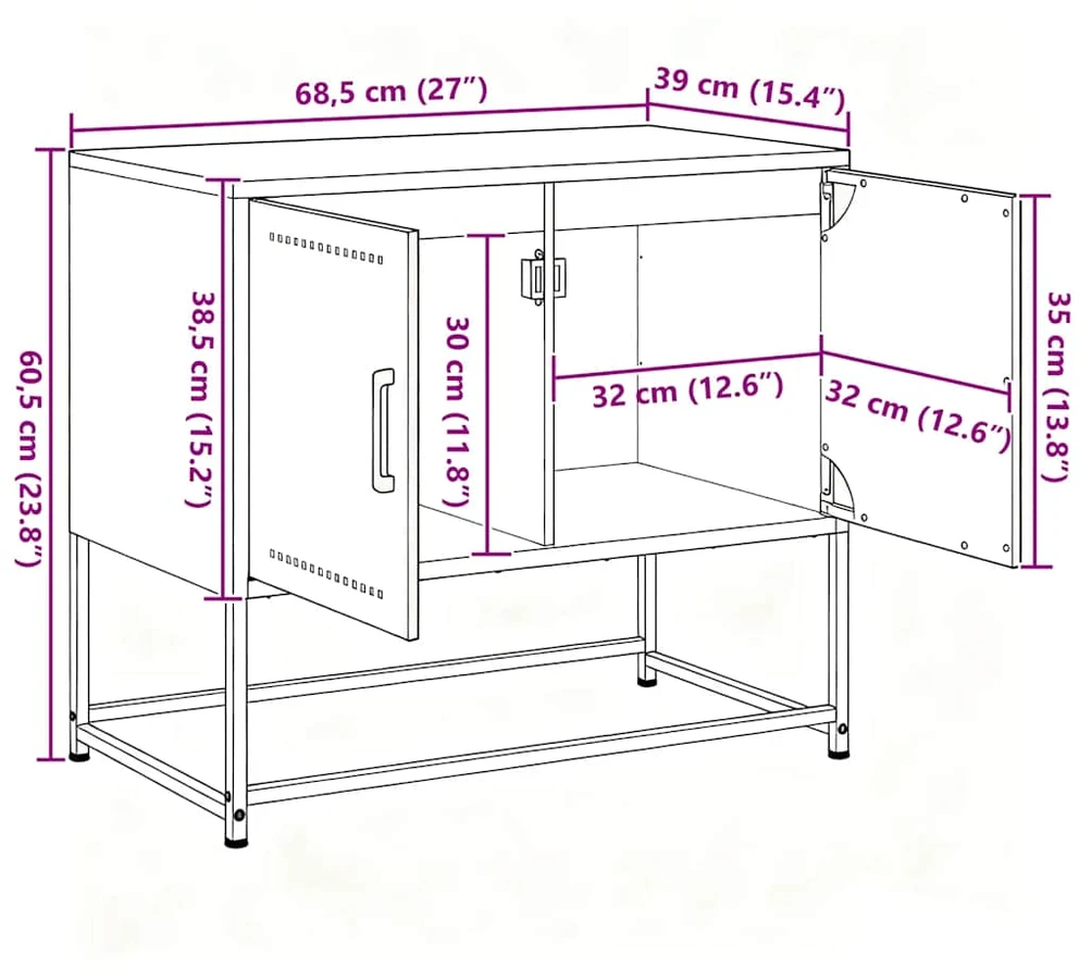 TV staliukas Televizoriaus spintelė, antracito, 68,5x39x60,5cm, plienas