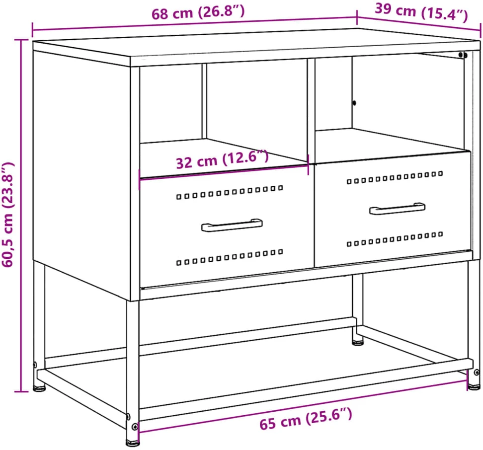 TV staliukas Televizoriaus spintelė, antracito, 68x39x60,5cm, plienas