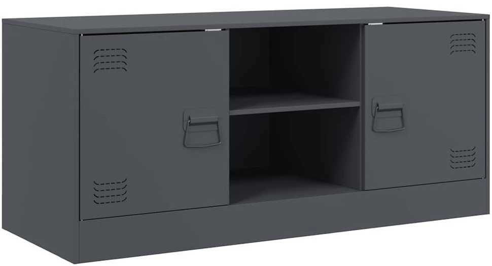 TV staliukas Televizoriaus spintelė, antracito spalvos, 99x39x44cm, plienas
