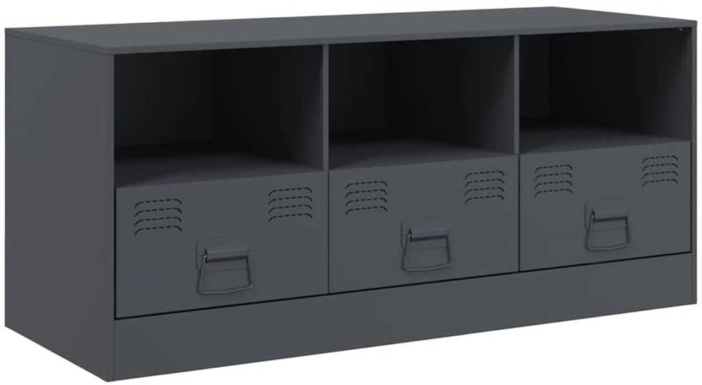TV staliukas Televizoriaus spintelė, antracito spalvos, 99x39x44cm, plienas