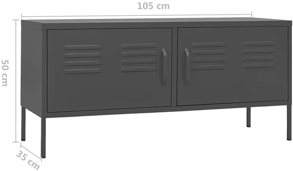 TV staliukas Televizoriaus spintelė, antracito spalvos, 105x35x50cm, plienas
