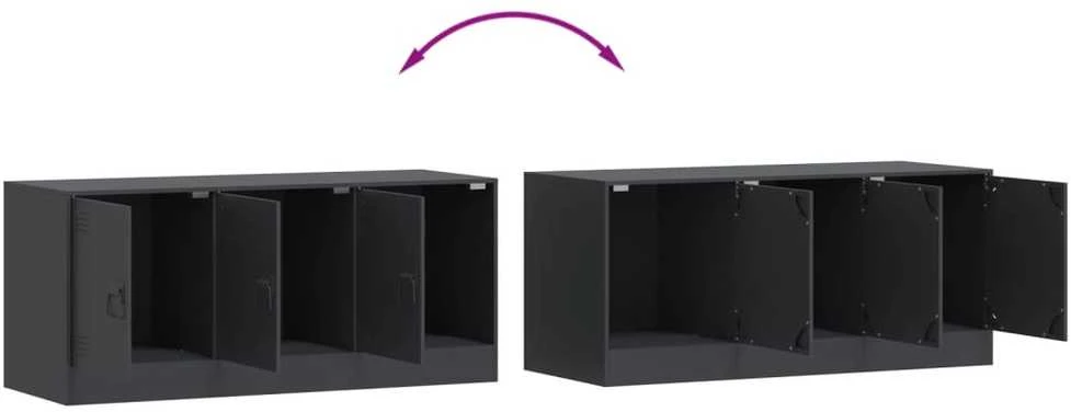 TV staliukas Televizoriaus spintelė, antracito spalvos, 99x39x44cm, plienas