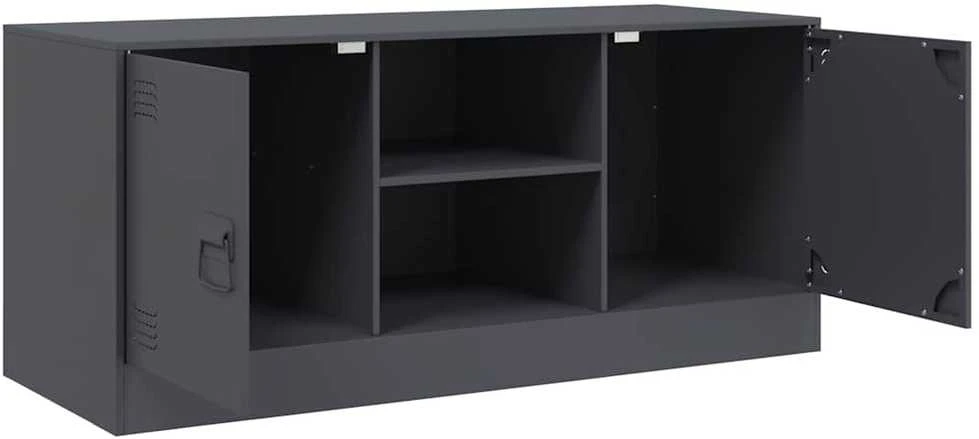 TV staliukas Televizoriaus spintelė, antracito spalvos, 99x39x44cm, plienas
