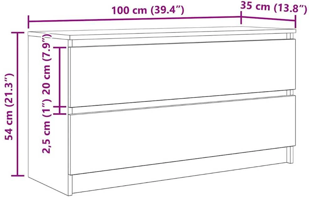 TV staliukas Televizoriaus spintelė, artisano ąžuolo, 100x35x54 cm, mediena
