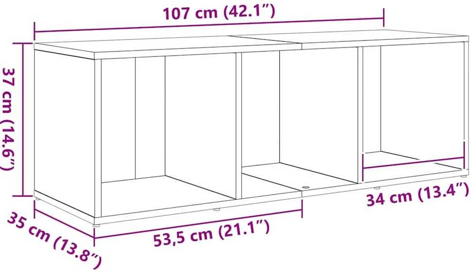 TV staliukas TV spintelių komplektas 72 x 35 x 37 cm Ruda Apdirbta mediena