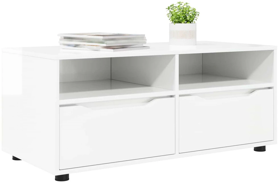 TV staliukas Televizoriaus spintelė 100 x 48 x 43 cm Aukštai blizganti balta