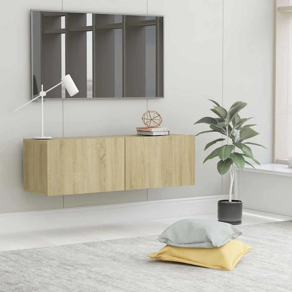 TV staliukas Televizoriaus spintelė, ąžuolo, 100x30x30cm, apdirbta mediena