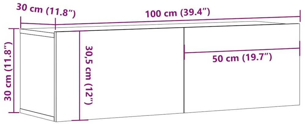 TV staliukas Televizoriaus spintelė, ąžuolo, 100x30x30cm, apdirbta mediena