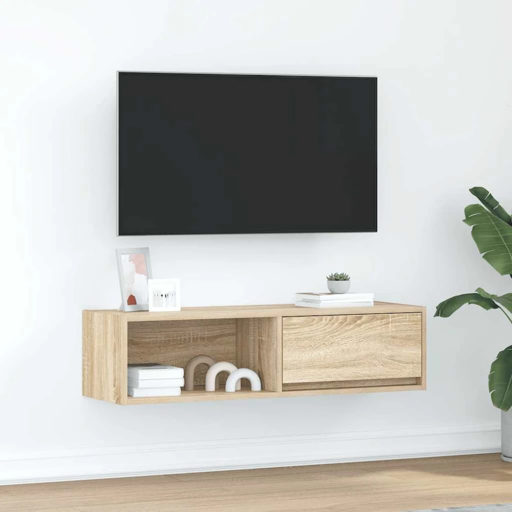 TV staliukas Televizoriaus spintelė, ąžuolo, 100x31x25,5cm, apdirbta mediena