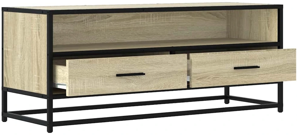 TV staliukas Televizoriaus spintelė, ąžuolo, 100x34,5x40cm, mediena/metalas