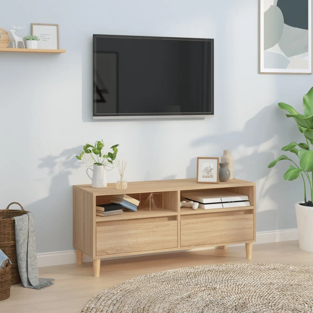 TV staliukas Televizoriaus spintelė, ąžuolo, 100x34,5x44,5cm, mediena
