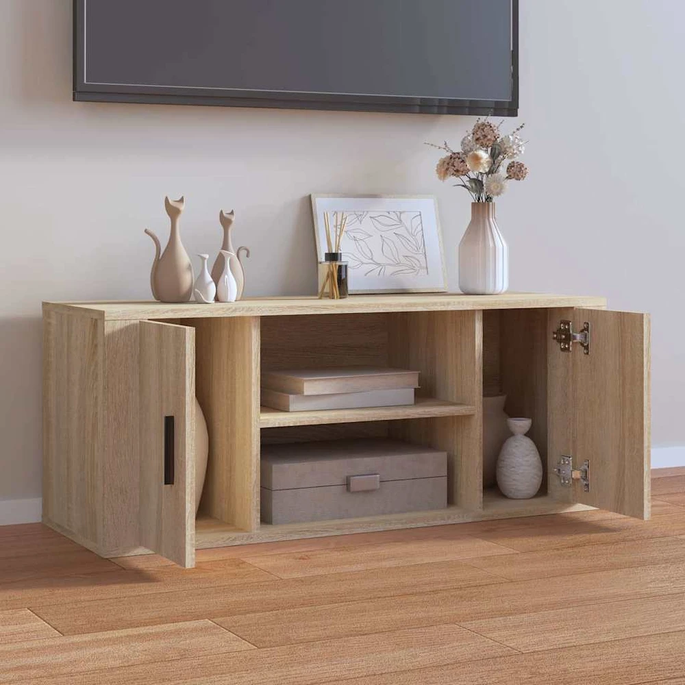 TV staliukas Televizoriaus spintelė, ąžuolo, 100x35x40cm, apdirbta mediena