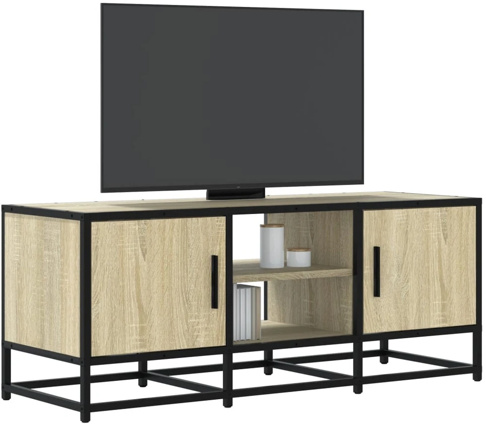 TV staliukas Televizoriaus spintelė, ąžuolo, 100x35x41cm, mediena ir metalas