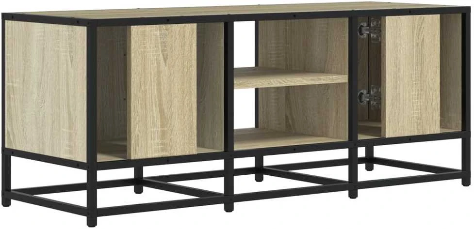 TV staliukas Televizoriaus spintelė, ąžuolo, 100x35x41cm, mediena ir metalas
