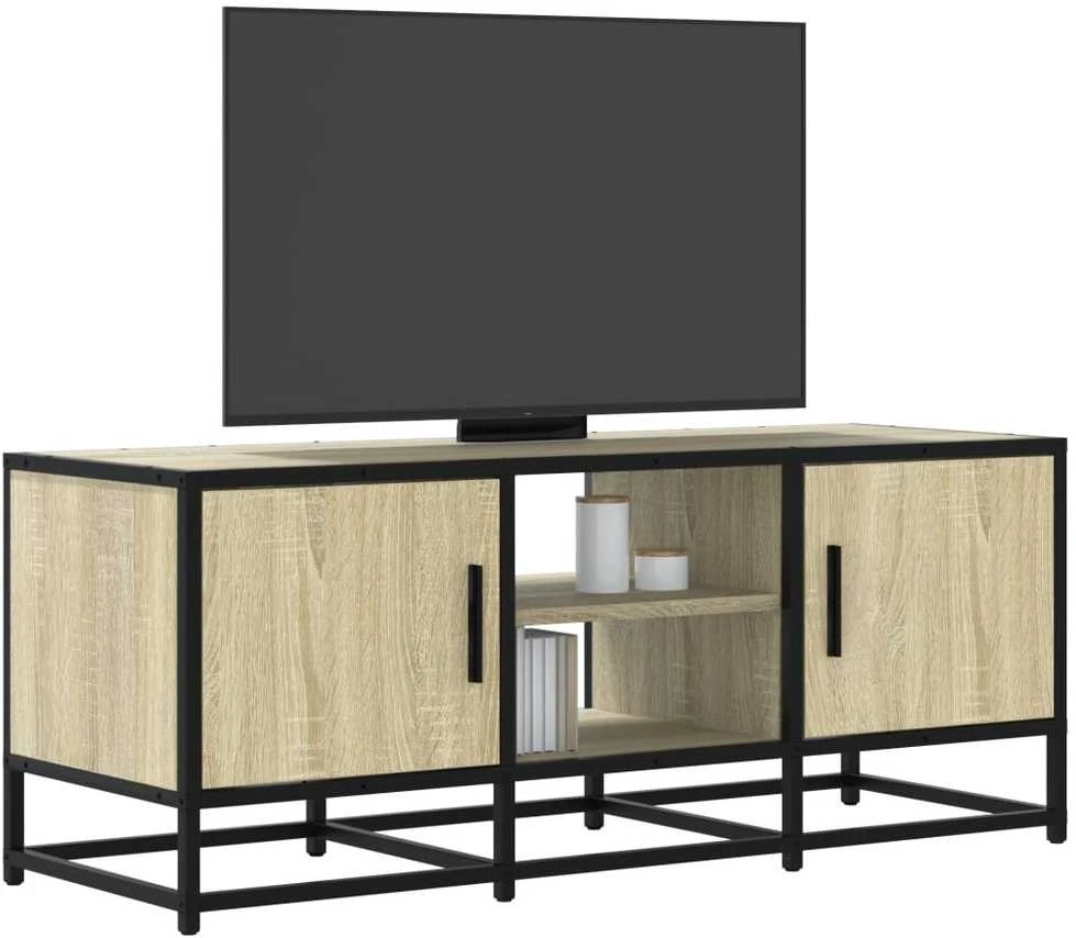 TV staliukas Televizoriaus spintelė, ąžuolo, 100x35x41cm, mediena ir metalas