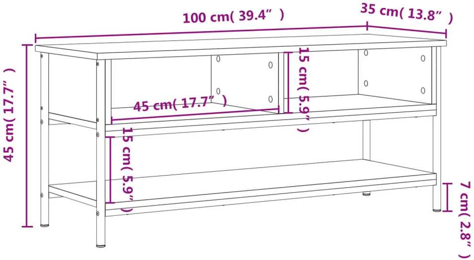 TV staliukas Televizoriaus spintelė, ąžuolo, 100x35x45cm, apdirbta mediena