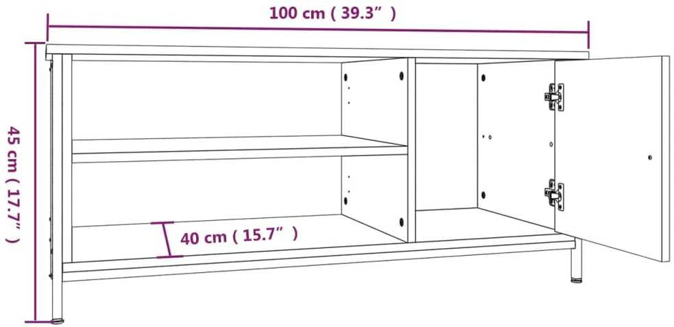 TV staliukas Televizoriaus spintelė, ąžuolo, 100x40x45cm, apdirbta mediena