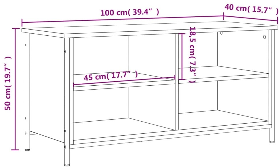 TV staliukas Televizoriaus spintelė, ąžuolo, 100x40x50cm, apdirbta mediena