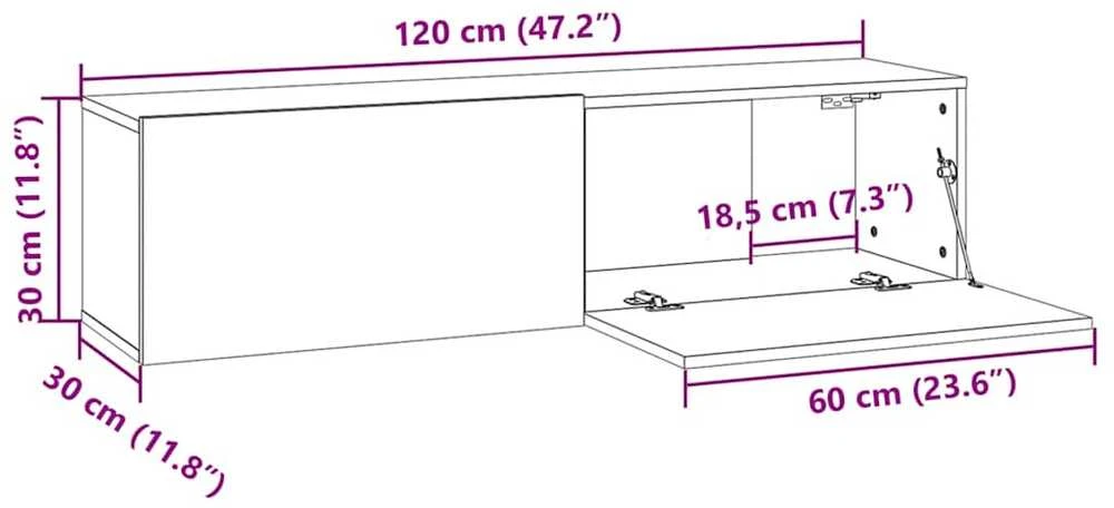 TV staliukas Televizoriaus spintelė, ąžuolo, 120x30x30cm, apdirbta mediena