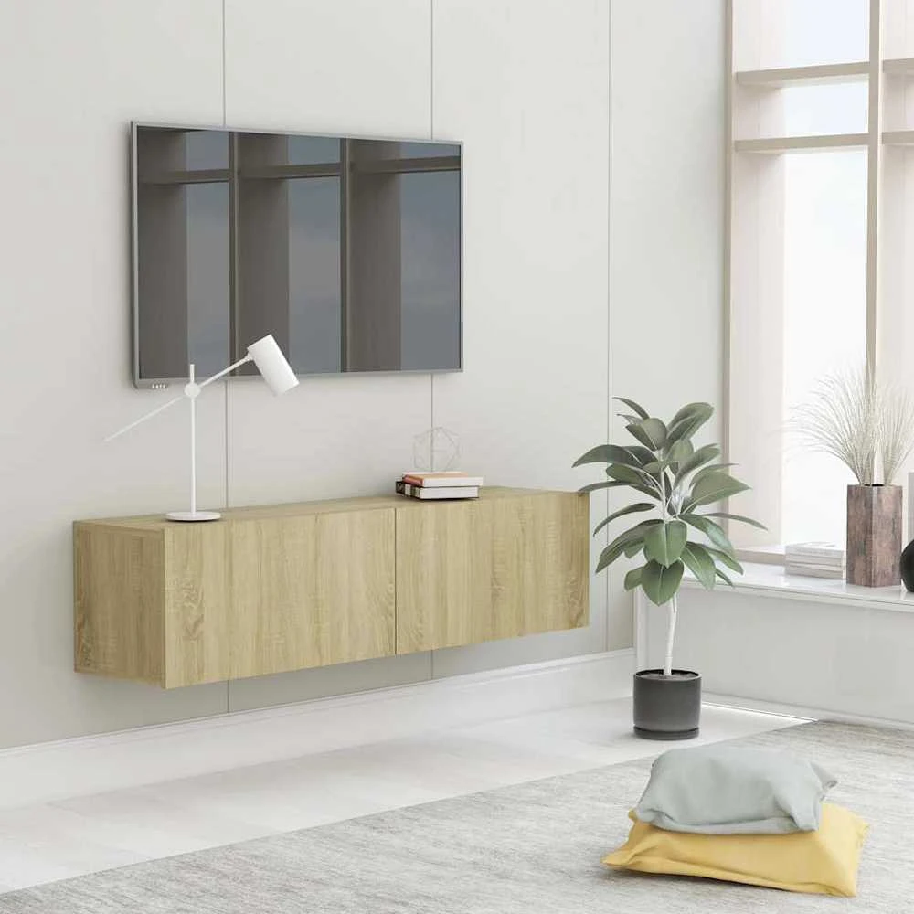 TV staliukas Televizoriaus spintelė, ąžuolo, 120x30x30cm, apdirbta mediena