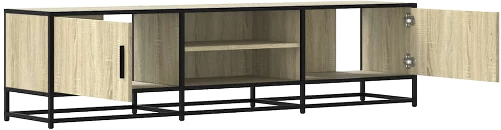 TV staliukas Televizoriaus spintelė, ąžuolo, 160x35x41cm, mediena ir metalas