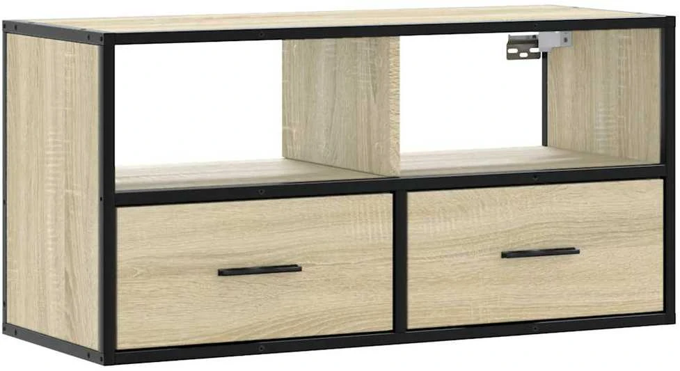 TV staliukas Televizoriaus spintelė, ąžuolo, 80x31x39,5cm, mediena/metalas
