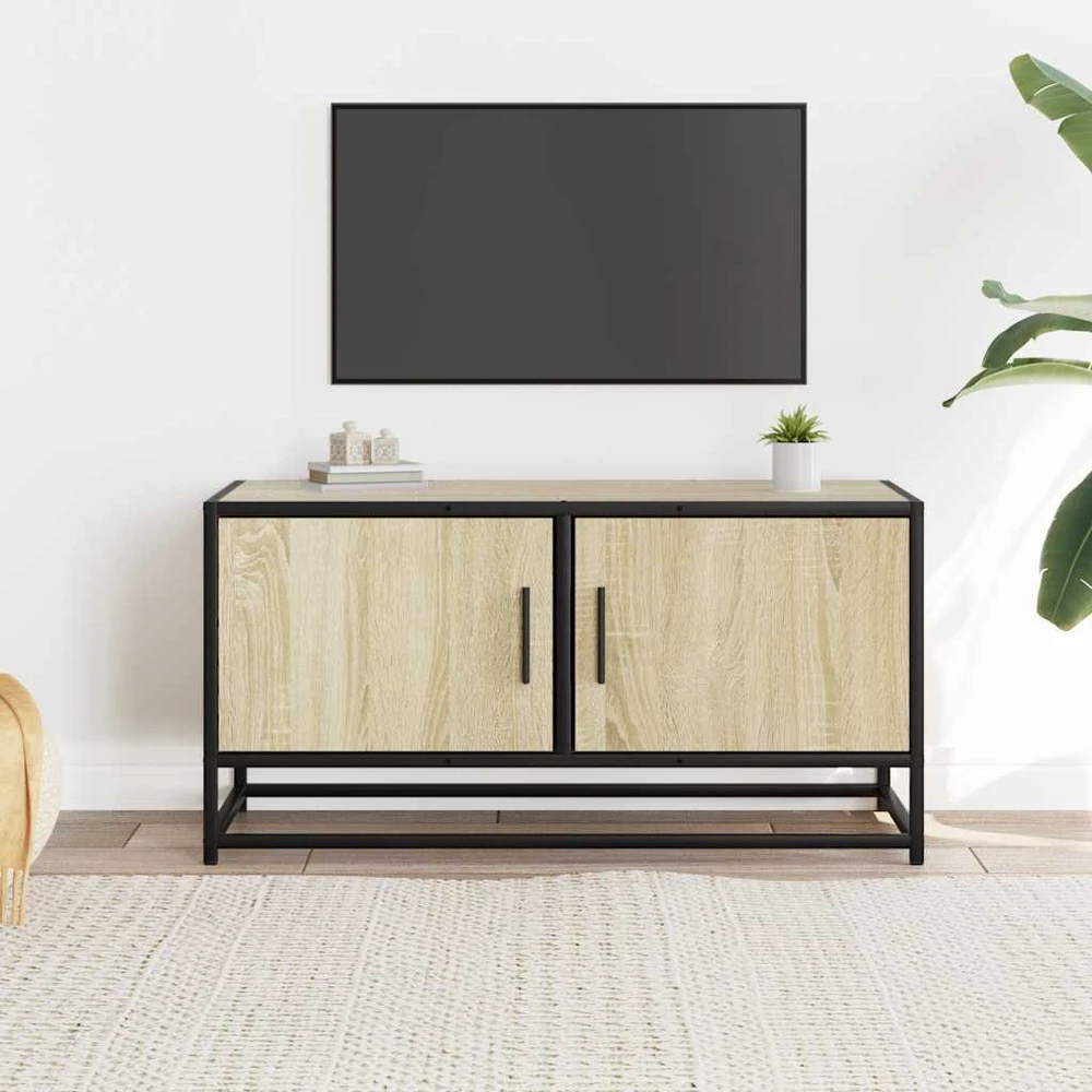 TV staliukas Televizoriaus spintelė, ąžuolo, 80x34,5x40cm, mediena/metalas