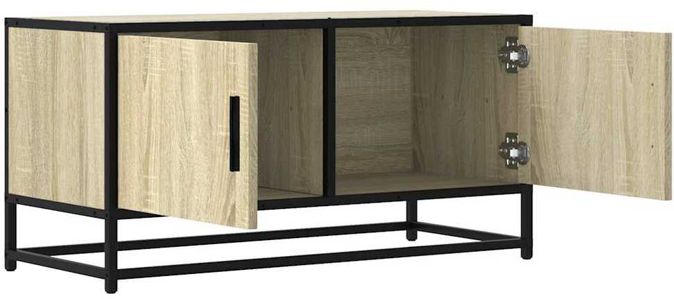 TV staliukas Televizoriaus spintelė, ąžuolo, 80x34,5x40cm, mediena/metalas