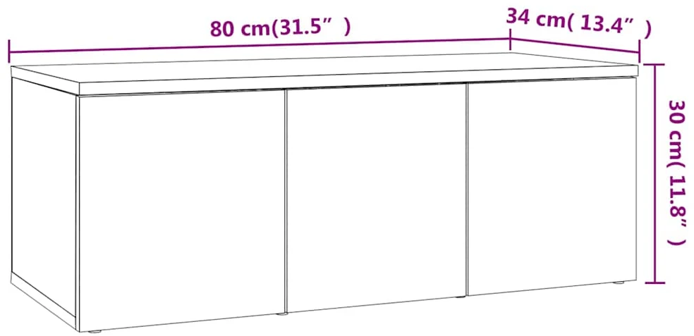 TV staliukas Televizoriaus spintelė, ąžuolo, 80x34x30cm, apdirbta mediena