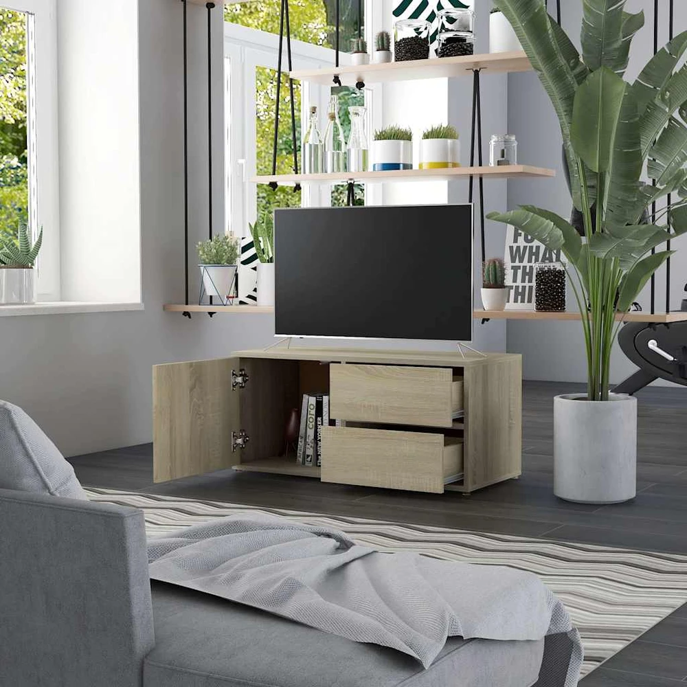 TV staliukas Televizoriaus spintelė, ąžuolo, 80x34x36cm, apdirbta mediena
