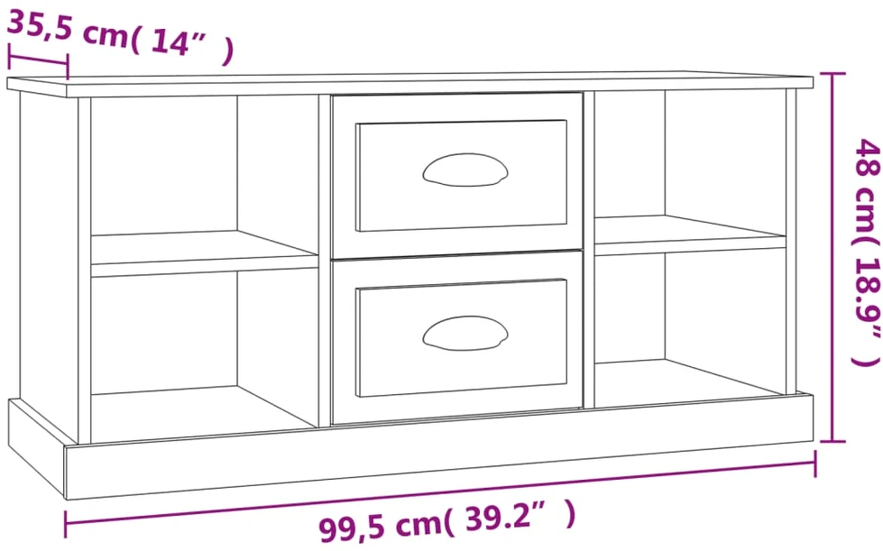 TV staliukas Televizoriaus spintelė, ąžuolo, 99,5x35,5x48cm, mediena
