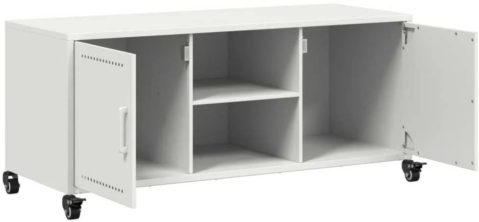 TV staliukas Televizoriaus spintelė, balta, 100,5x39x43,5cm, plienas