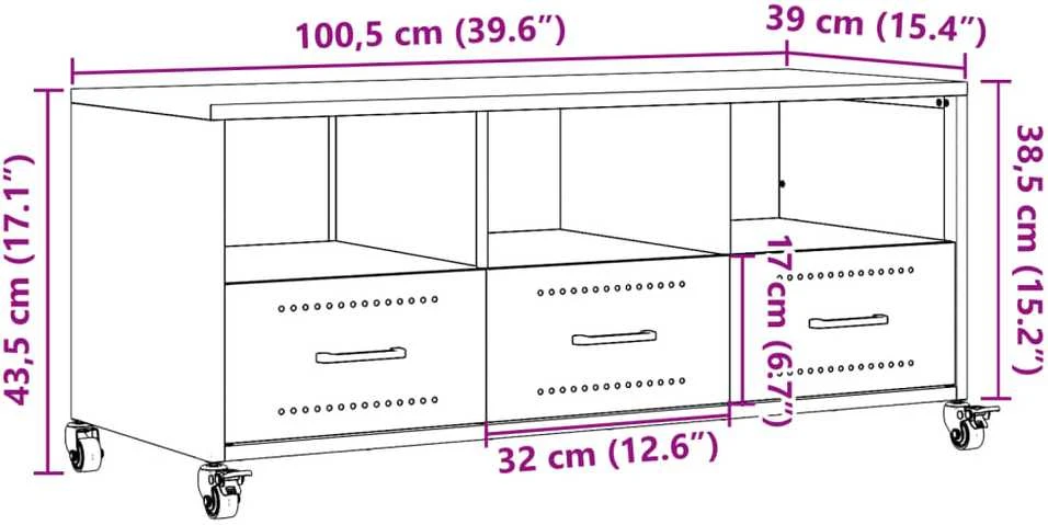 TV staliukas Televizoriaus spintelė, balta, 100,5x39x43,5cm, plienas