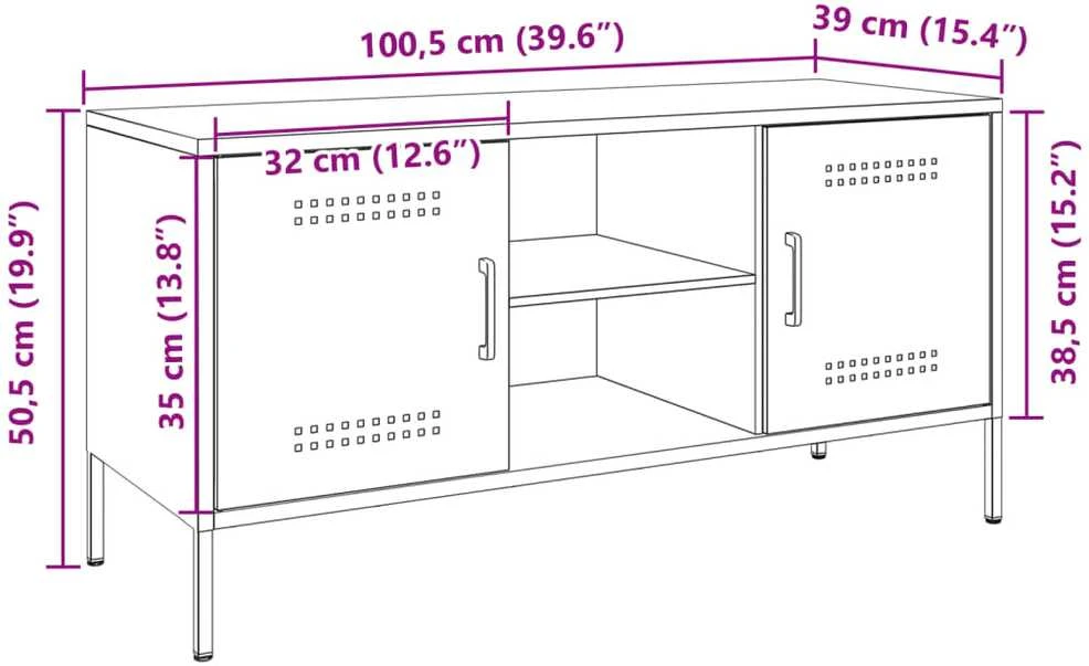 TV staliukas Televizoriaus spintelė, balta, 100,5x39x50,5cm, plienas