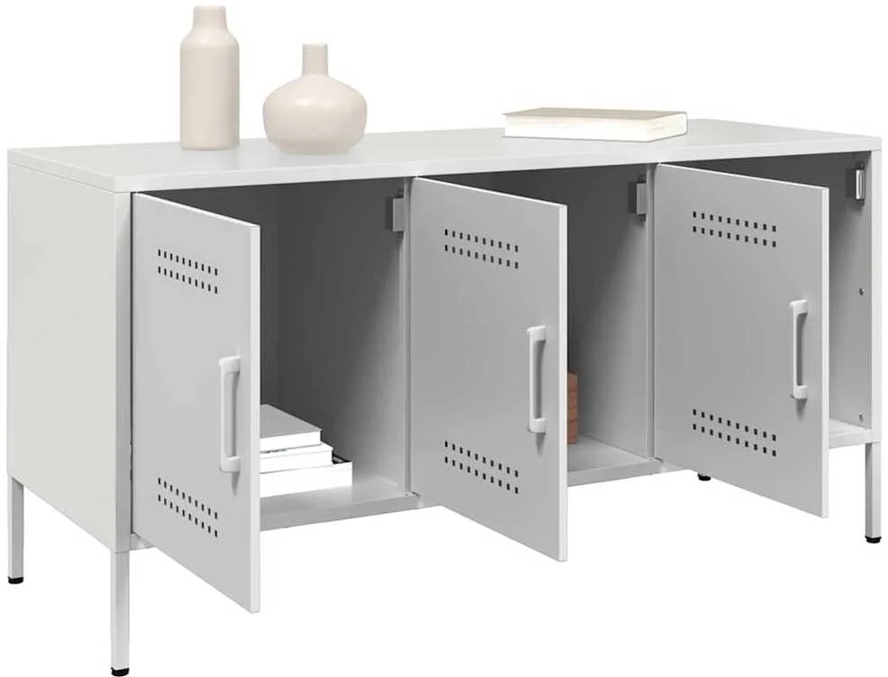 TV staliukas Televizoriaus spintelė, balta, 100,5x39x50,5cm, plienas