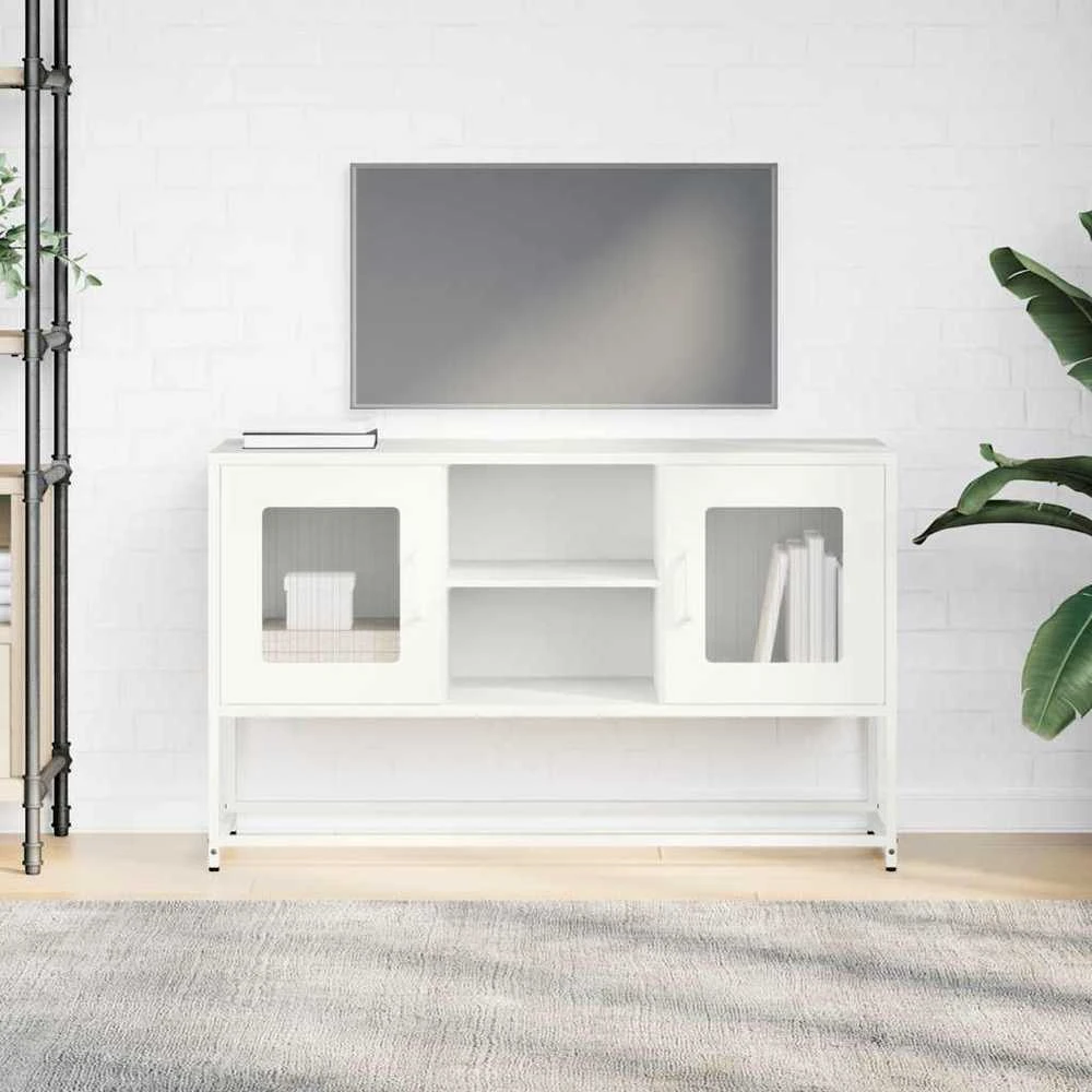 TV staliukas Televizoriaus spintelė, balta, 100,5x39x60,5cm, plienas