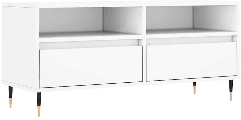 TV staliukas Televizoriaus spintelė, balta, 100x34,5x44,5cm, mediena