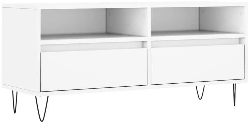 TV staliukas Televizoriaus spintelė, balta, 100x34,5x44,5cm, mediena
