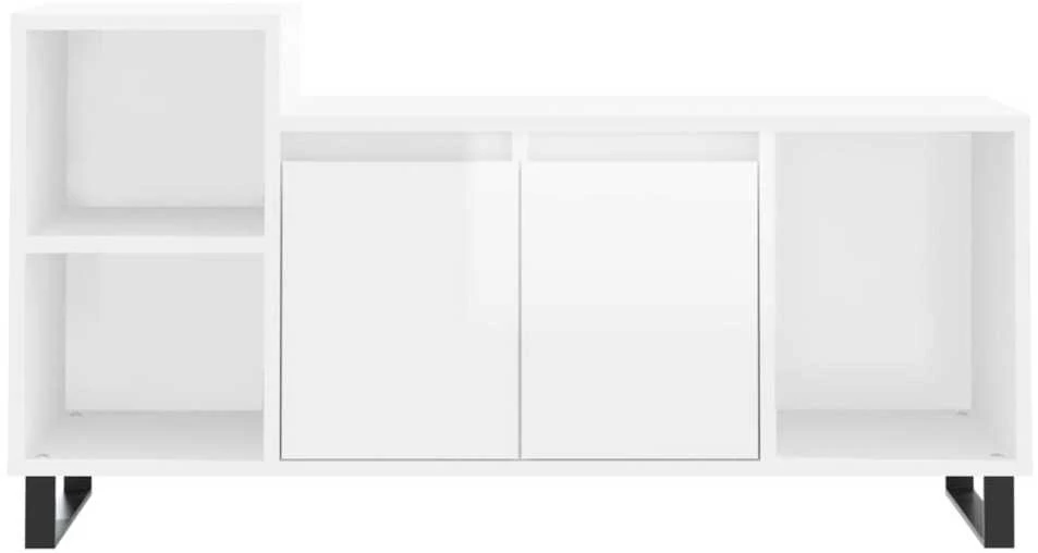 TV staliukas Televizoriaus spintelė, balta, 100x35x55cm, mediena, blizgi