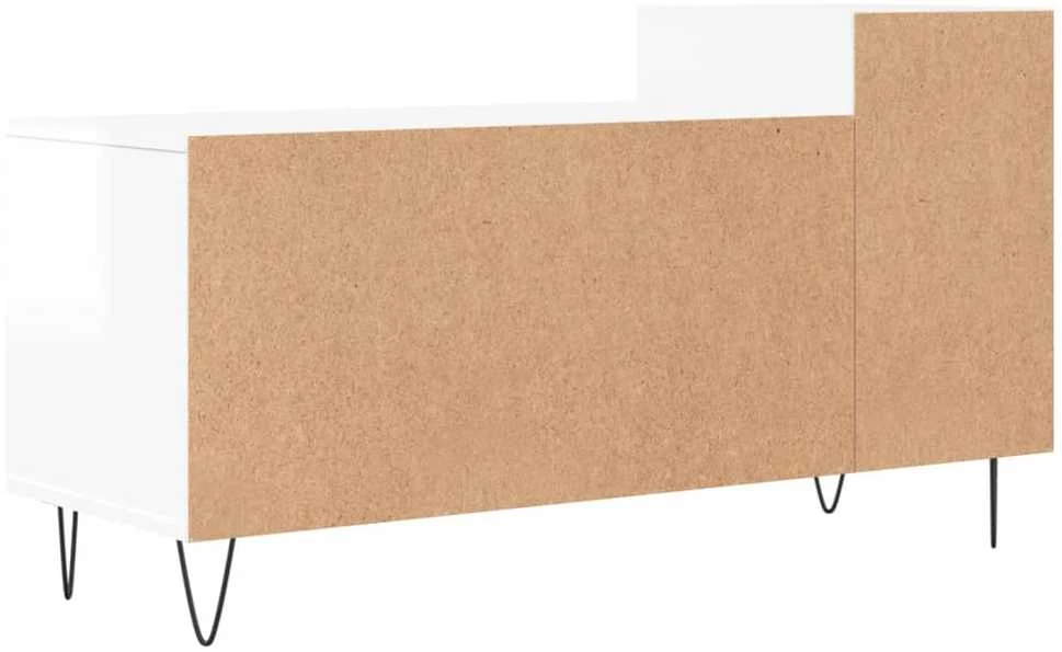 TV staliukas Televizoriaus spintelė, balta, 100x35x55cm, mediena, blizgi