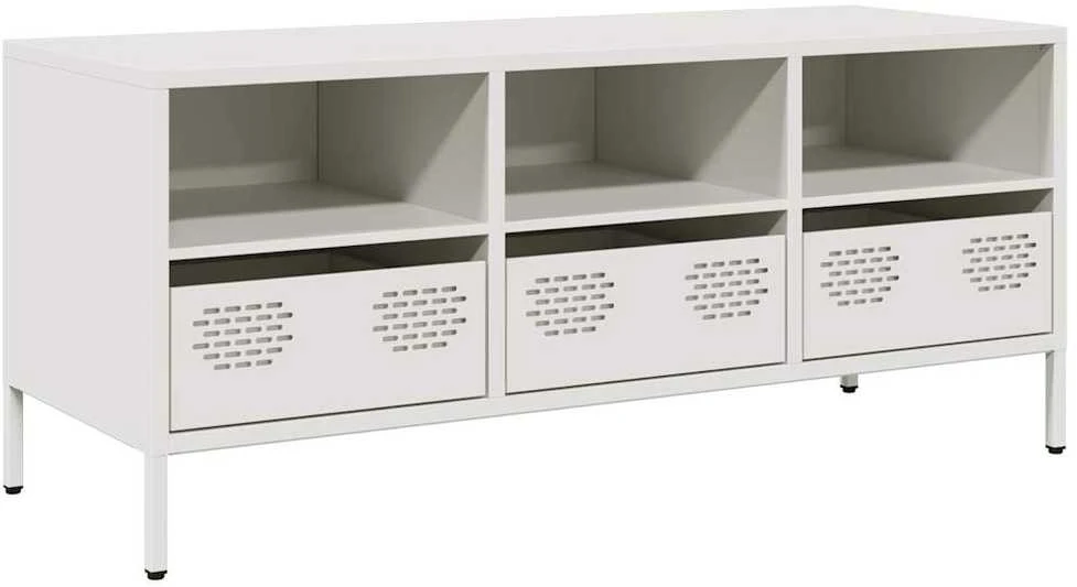 TV staliukas Televizoriaus spintelė, balta, 101,5x39x43,5cm, plienas