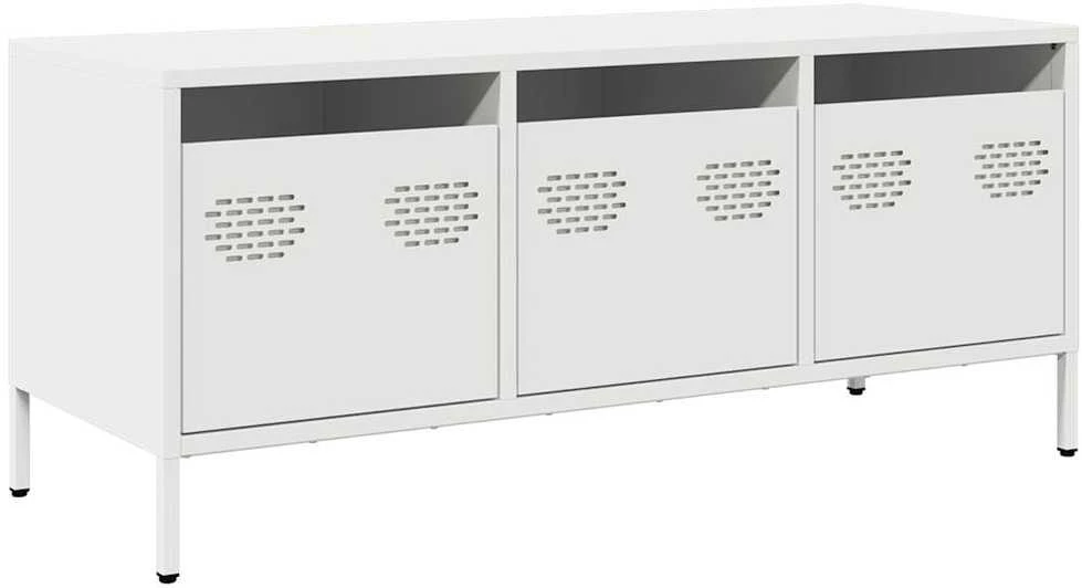 TV staliukas Televizoriaus spintelė, balta, 101,5x39x43,5cm, plienas