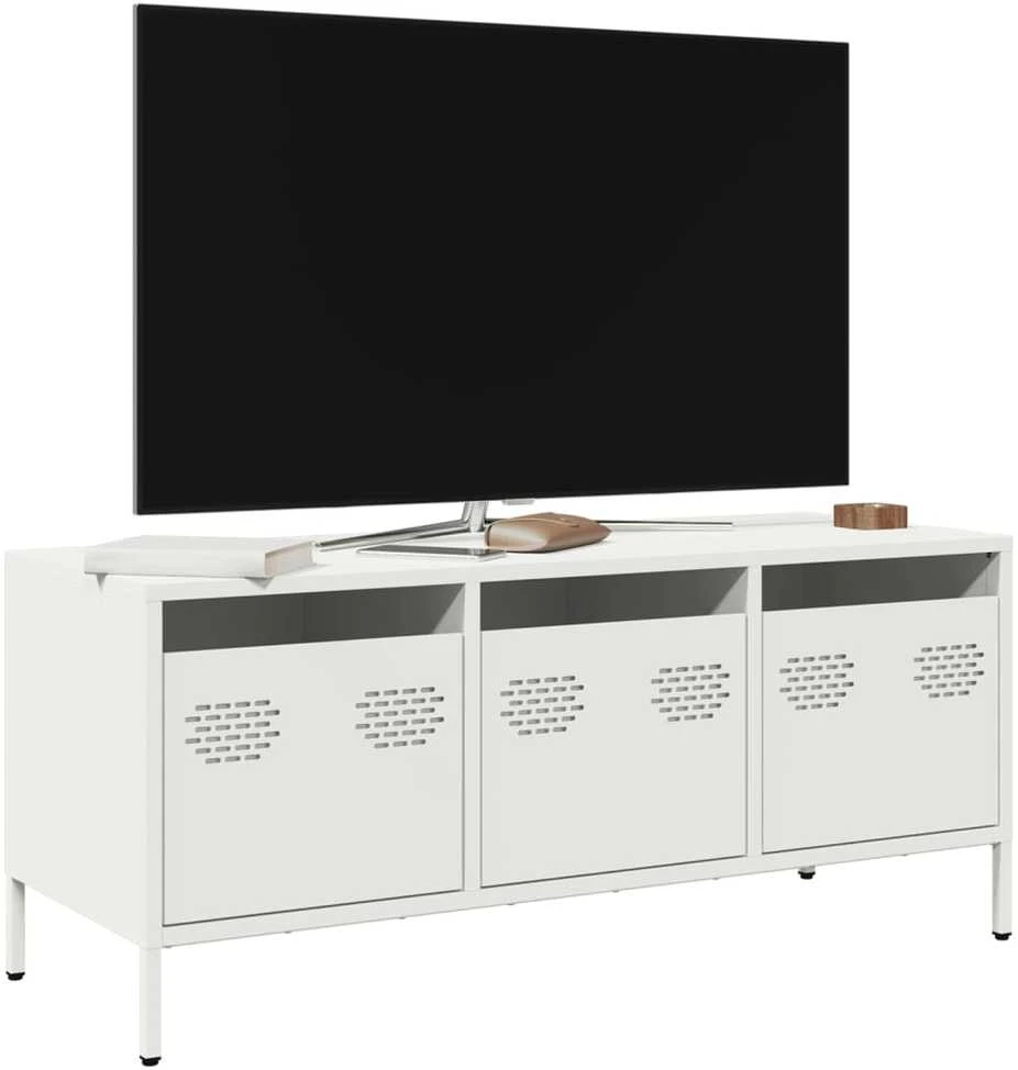 TV staliukas Televizoriaus spintelė, balta, 101,5x39x43,5cm, plienas