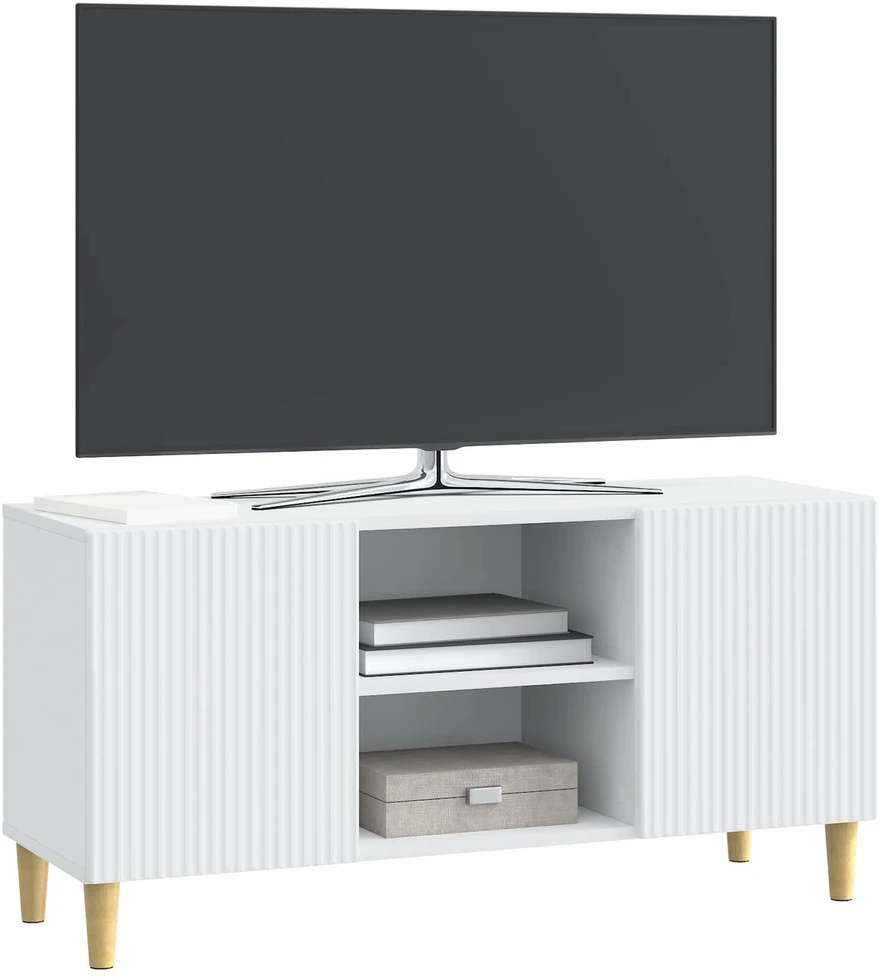 TV staliukas Televizoriaus spintelė Balta 102 x 34,5 x 50 cm