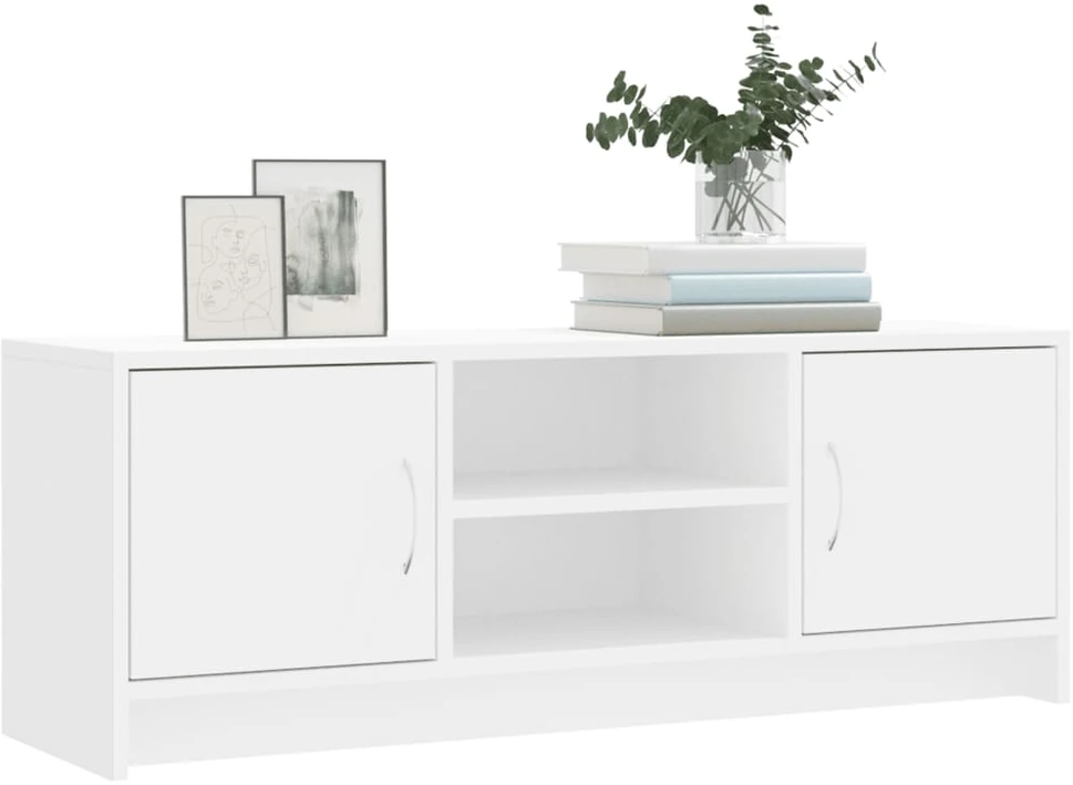 TV staliukas Televizoriaus spintelė, balta, 102x30x37,5cm, apdirbta mediena