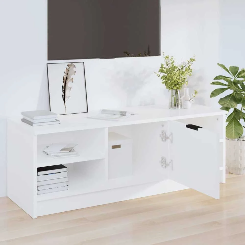 TV staliukas Televizoriaus spintelė, balta, 102x35,5x36,5cm, mediena