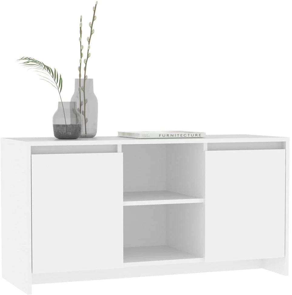 TV staliukas Televizoriaus spintelė, balta, 102x37,5x52,5cm, mediena