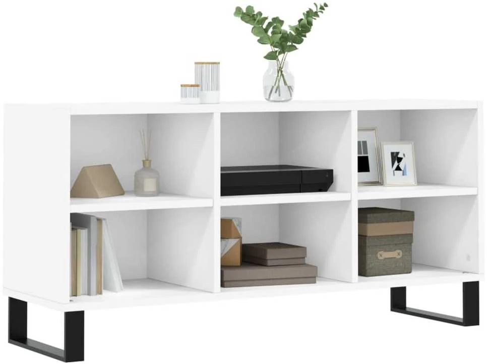 TV staliukas Televizoriaus spintelė, balta, 103,5x30x50cm, apdirbta mediena