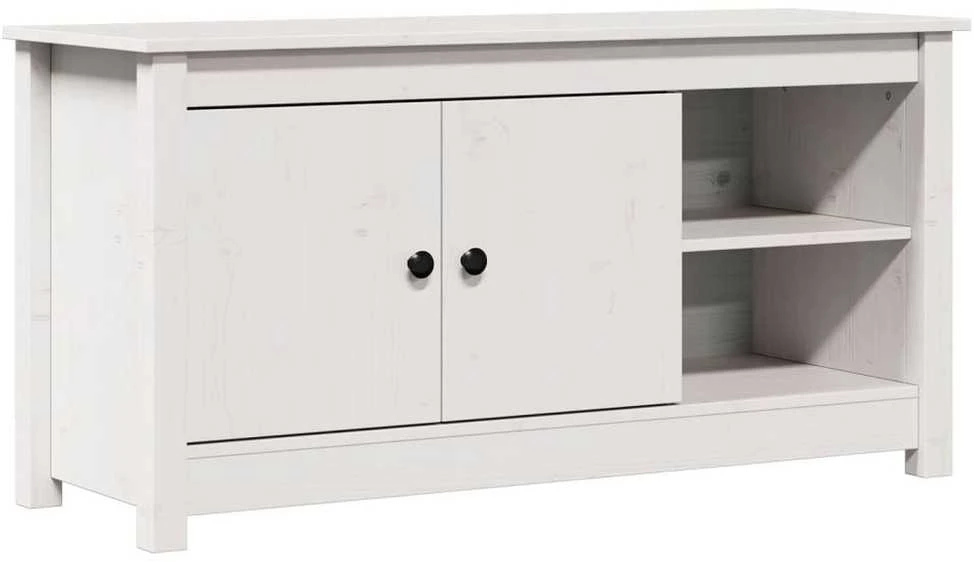 TV staliukas Televizoriaus spintelė, balta, 103x36,5x52cm, pušies masyvas