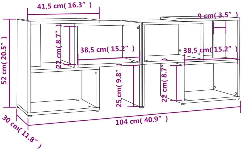 TV staliukas Televizoriaus spintelė, balta, 104x30x52cm, apdirbta mediena